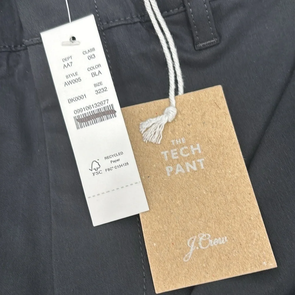 J. Crew 484 Slim-fit tech pant in Black‎ size 32/32 NWT AW005